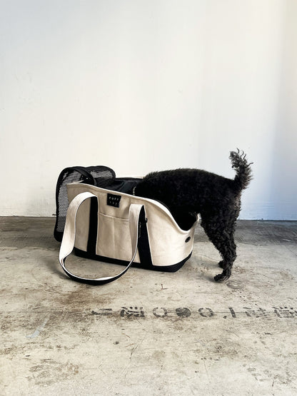 Pet Carrier Canvas Tote M - BLACK