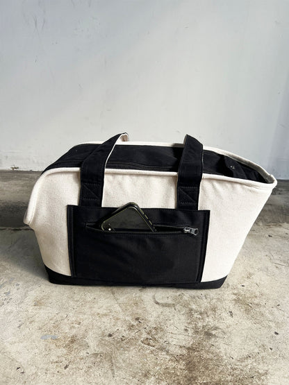 Pet Carrier Canvas Tote M - BLACK