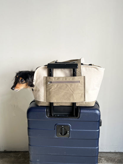 Pet Carrier Canvas Tote M - BEIGE